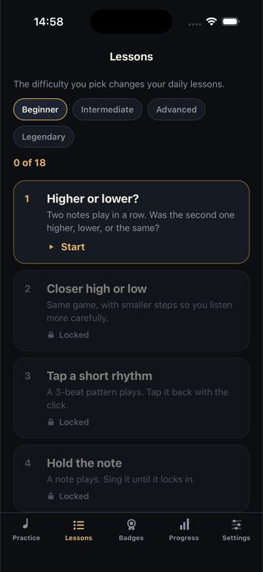 Daily lesson path
